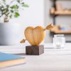 Wooden Heart with Arrow on Stand