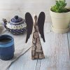 Angel Figurine with Metal Wings