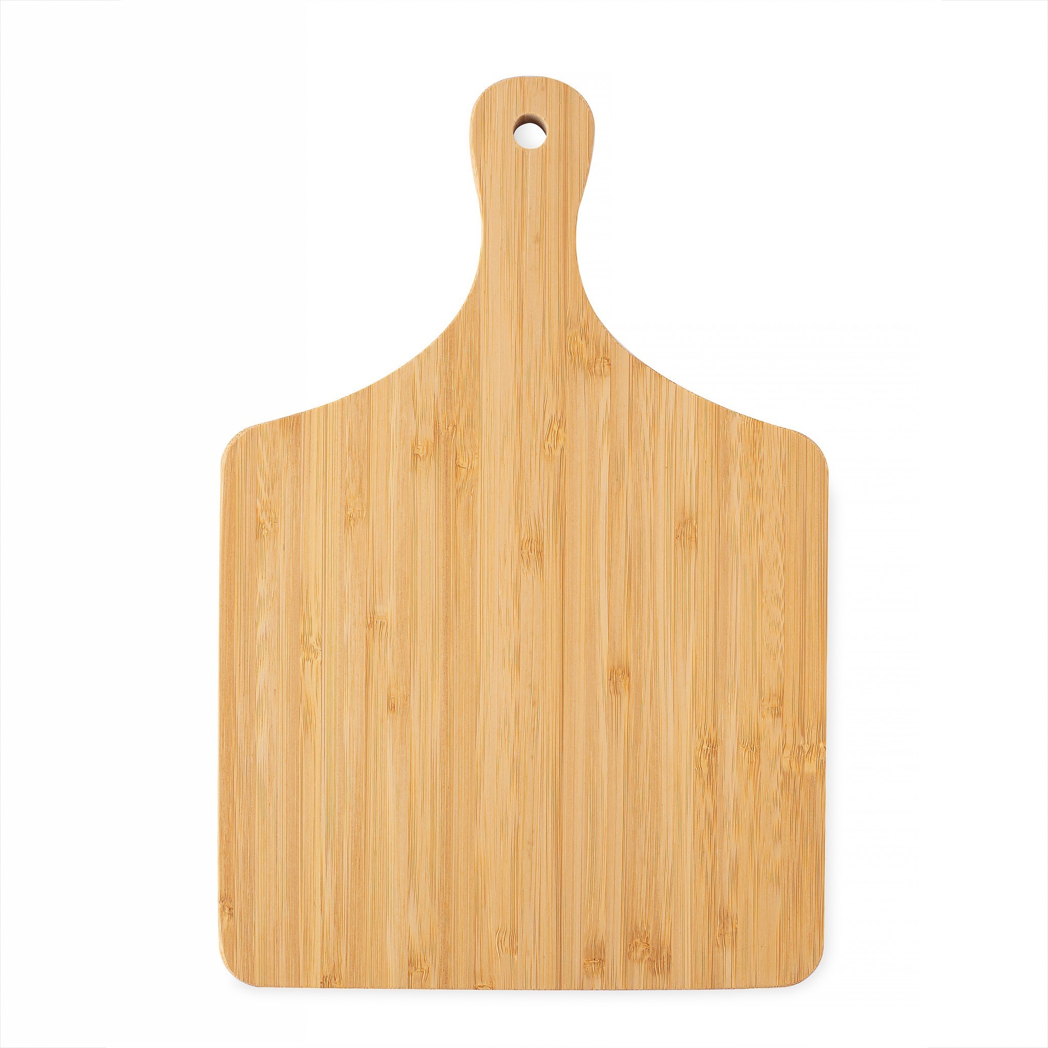 Wooden cutting board isolated on white background.