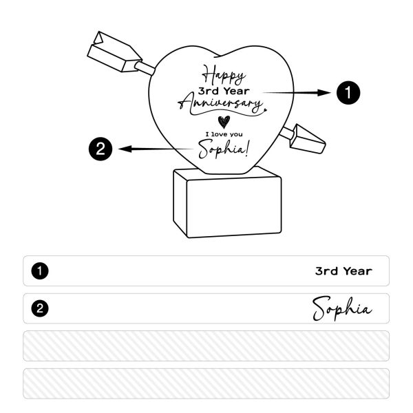 Alternative view of Personalized Wooden Heart on Stand - Anniversary Gift with Engraving
