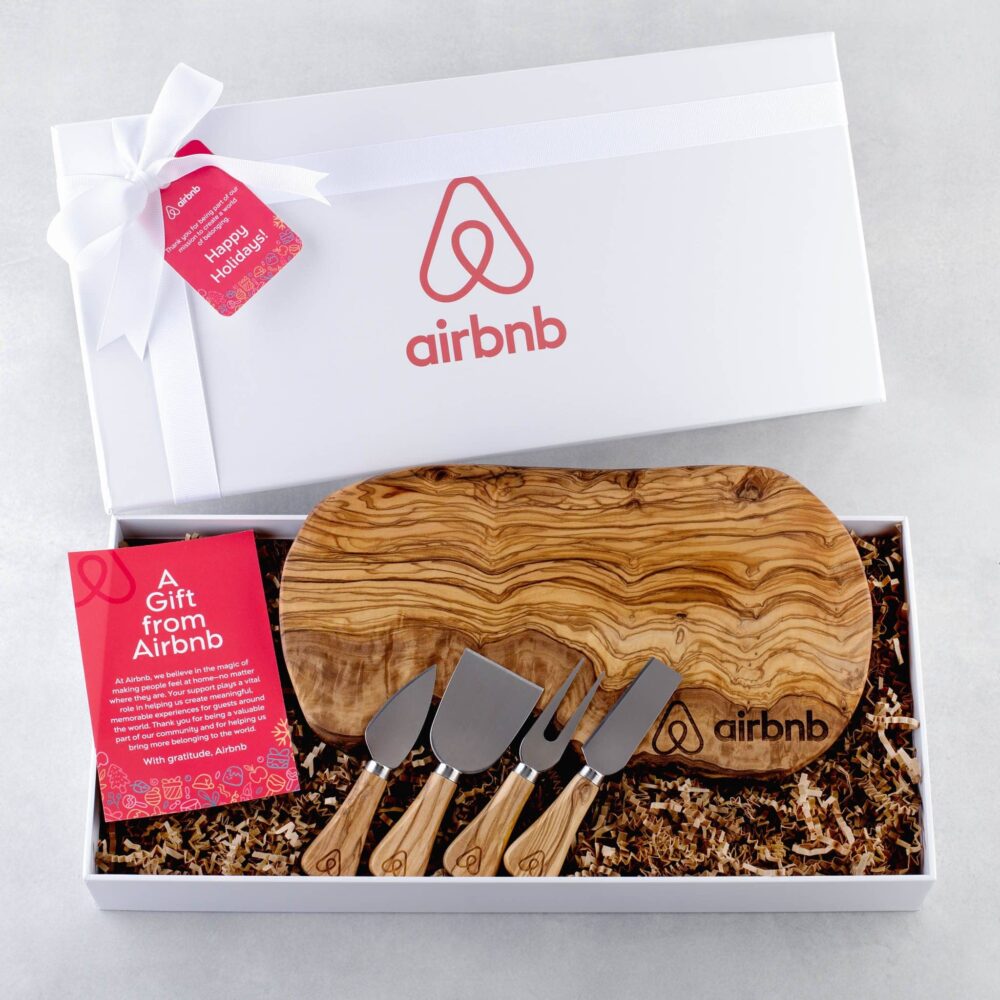 Corporate Cutting boards with custom boxes for airbnb