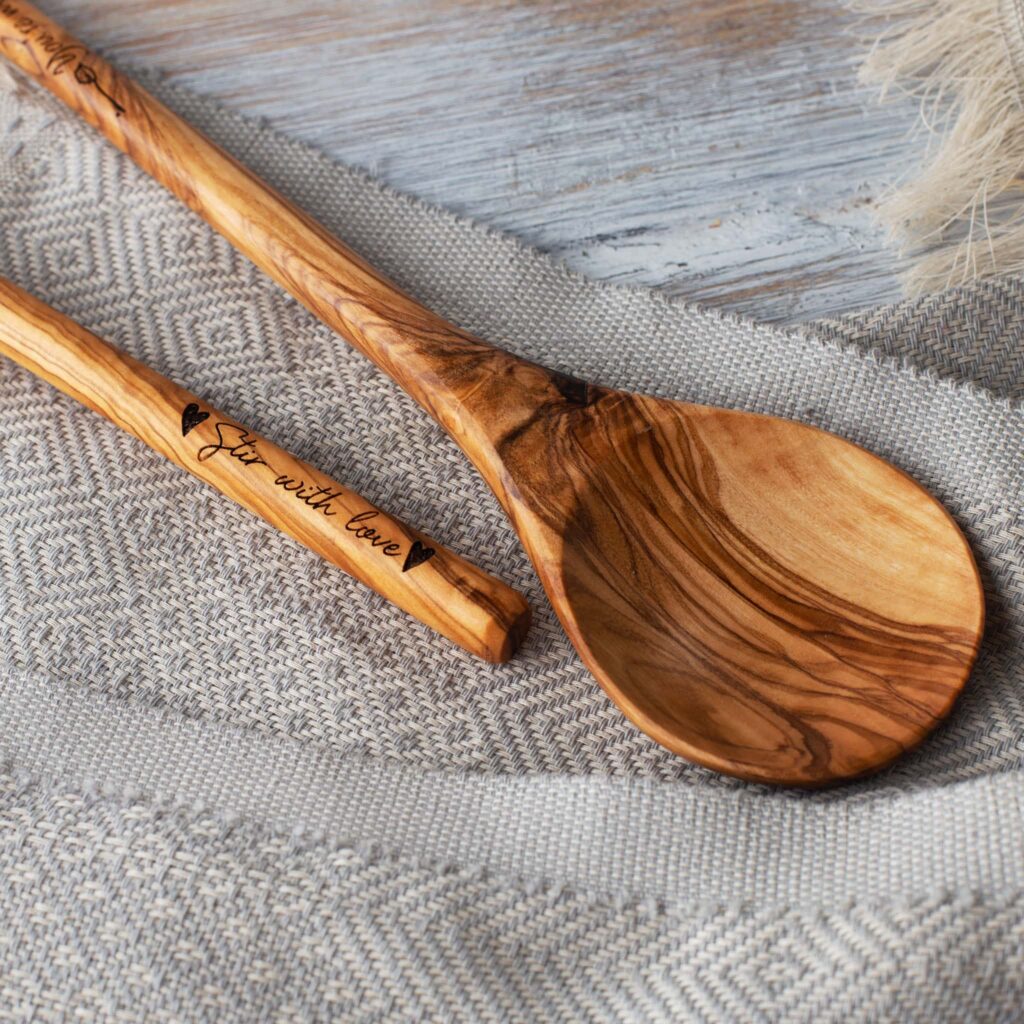 Personalized Olive wooden spoons for sale