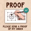 Graphic design process for a restaurant logo with a request for proof of order confirmation.